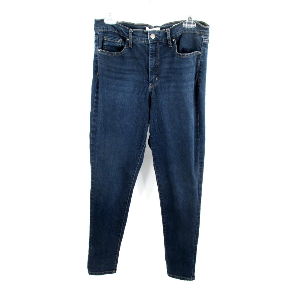 Jessica Simpson High Rise Forever Rolled Ankle Jeans Blue Denim 12/31